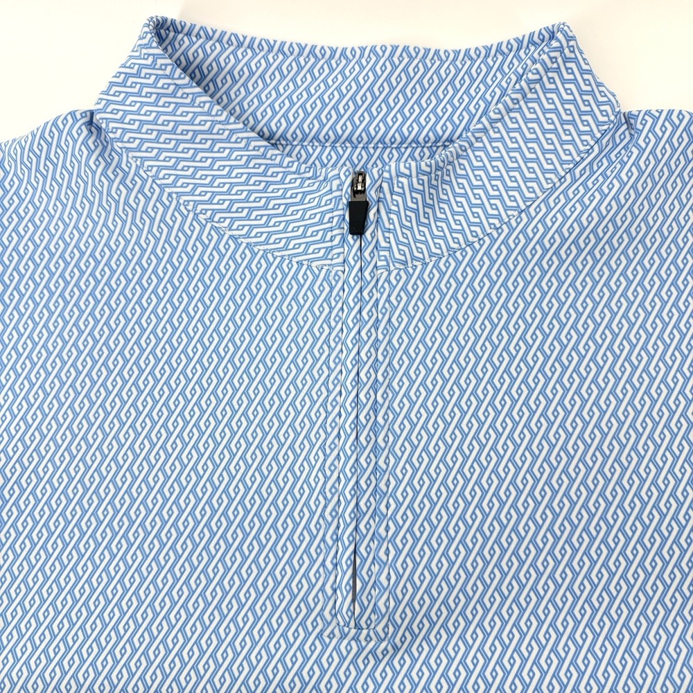 USA Palm Mens XXL 1/4 Zip Golf Pullover Light Blue Geometric Performance - Picture 7 of 12